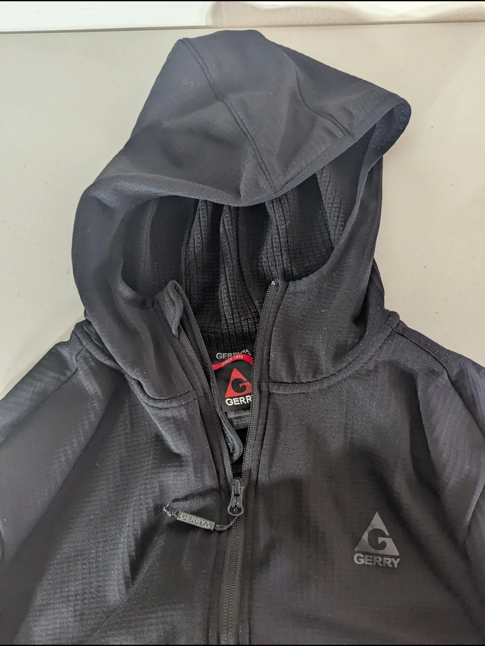 Gerry Men's XL Black Hooded Softshell Jacket Stretch Outdoor Hiking Coat